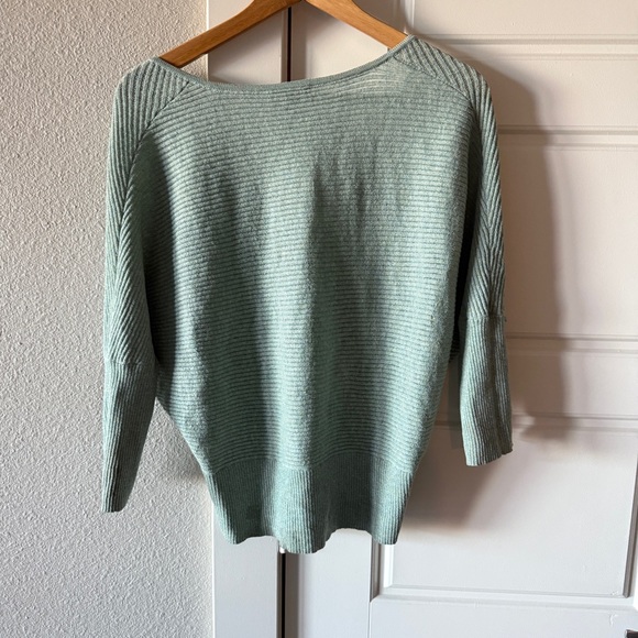 Eileen Fisher Washable Wool Diagonal Air 2-way Zip Up Cardigan Green sz Small - Picture 4 of 5